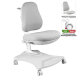 Комплект Anatomica Genius парта + кресло + надстройка + выдвижной ящик + подставка для книг белый/серый с серым креслом Robin