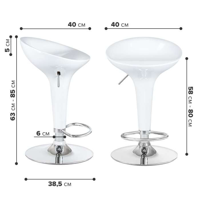 Характеристики Комплект барных стульев Ergozen Bomba 2 шт Характеристики Комплект барных стульев Ergozen Bomba 2 шт